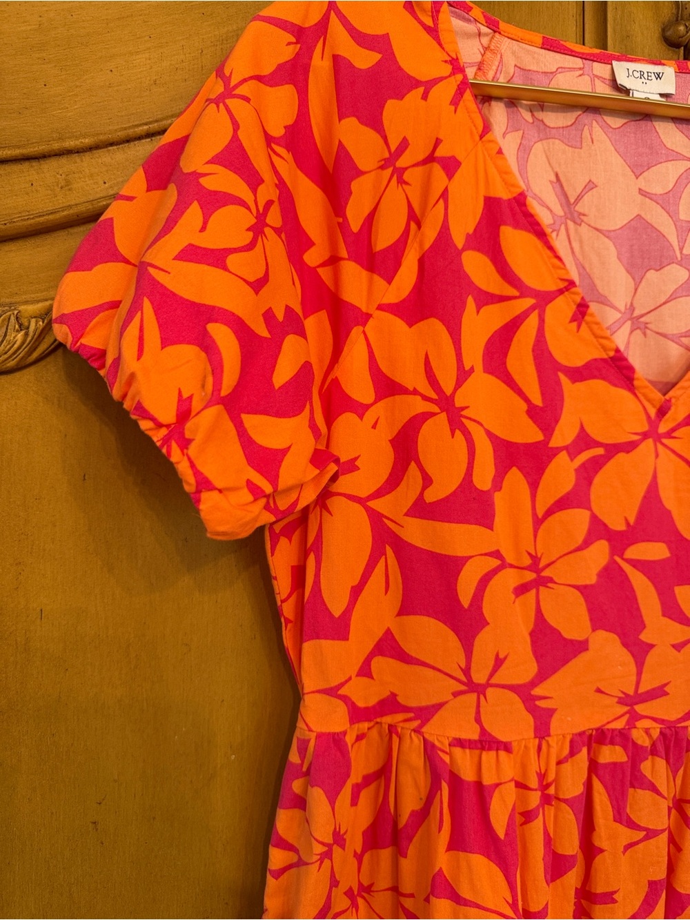 J. Crew Pink and Orange Floral Shift Dress - Picture 3 of 8